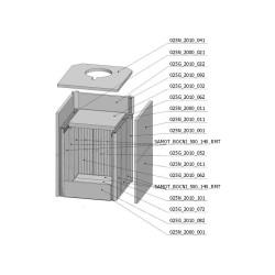 Šamotová komora komplet KV 025N 01, 03 - ORTEN 